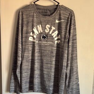 Nike Men's Black and White Penn State Long Sleeve dri fit
